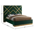 thumbnail image 6 of Maklaine Contemporary Rich Velvet King Bed in Green, 6 of 7