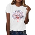 thumbnail image 4 of Vetsdori Womens American Flag Shirts Red White and Blue Summer Pullover Short Sleeve USA Years Anniversary,4th of July Casual Graphic Crew Neck Tops for Women Fashion, 4 of 7