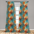 thumbnail image 4 of Ambesonne Vintage Curtains, Patchwork with Flowers Line, Pair of 28"x95", Dark Orange Pale Caramel, 4 of 4
