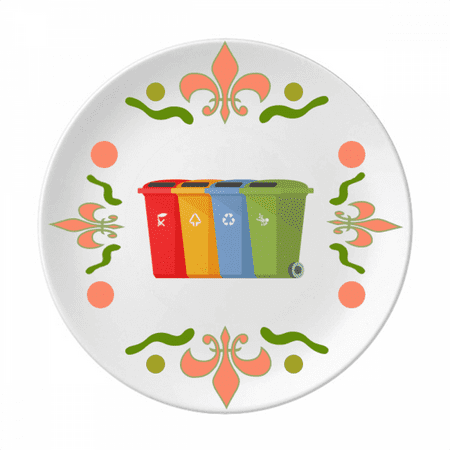 

Care Environment Classify Dustbin Flower Ceramics Plate Tableware Dinner Dish