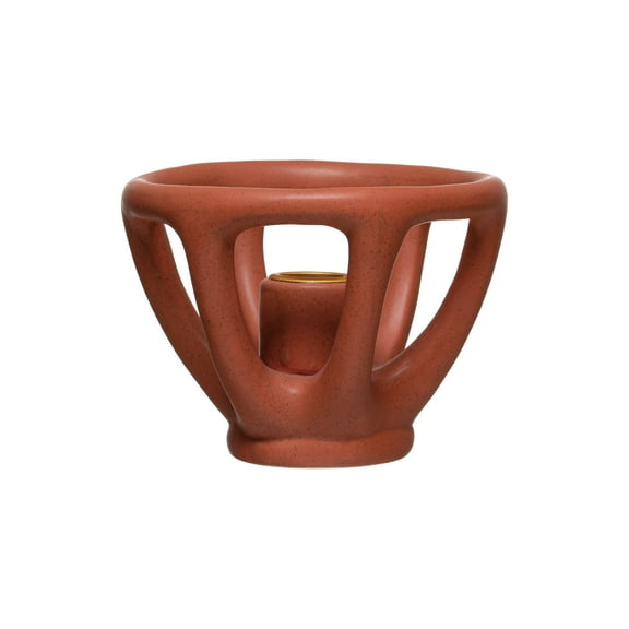 Bloomingville Stoneware Taper Holder, Terracotta