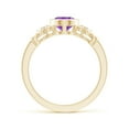 thumbnail image 2 of ANGARA Natural 1.15 Ct. Amethyst with Diamond Side Stones Ring in 14K Yellow Gold for Women (Ring Size: 12), 2 of 9
