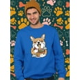 thumbnail image 2 of Japanese Style Corgi W Ramen Sweatshirt Men -Image by Shutterstock, Male 3X-Large, 2 of 4