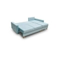 Vegas Futon Sectional Sofa Bed, Queen Sleeper with Storage, Blue