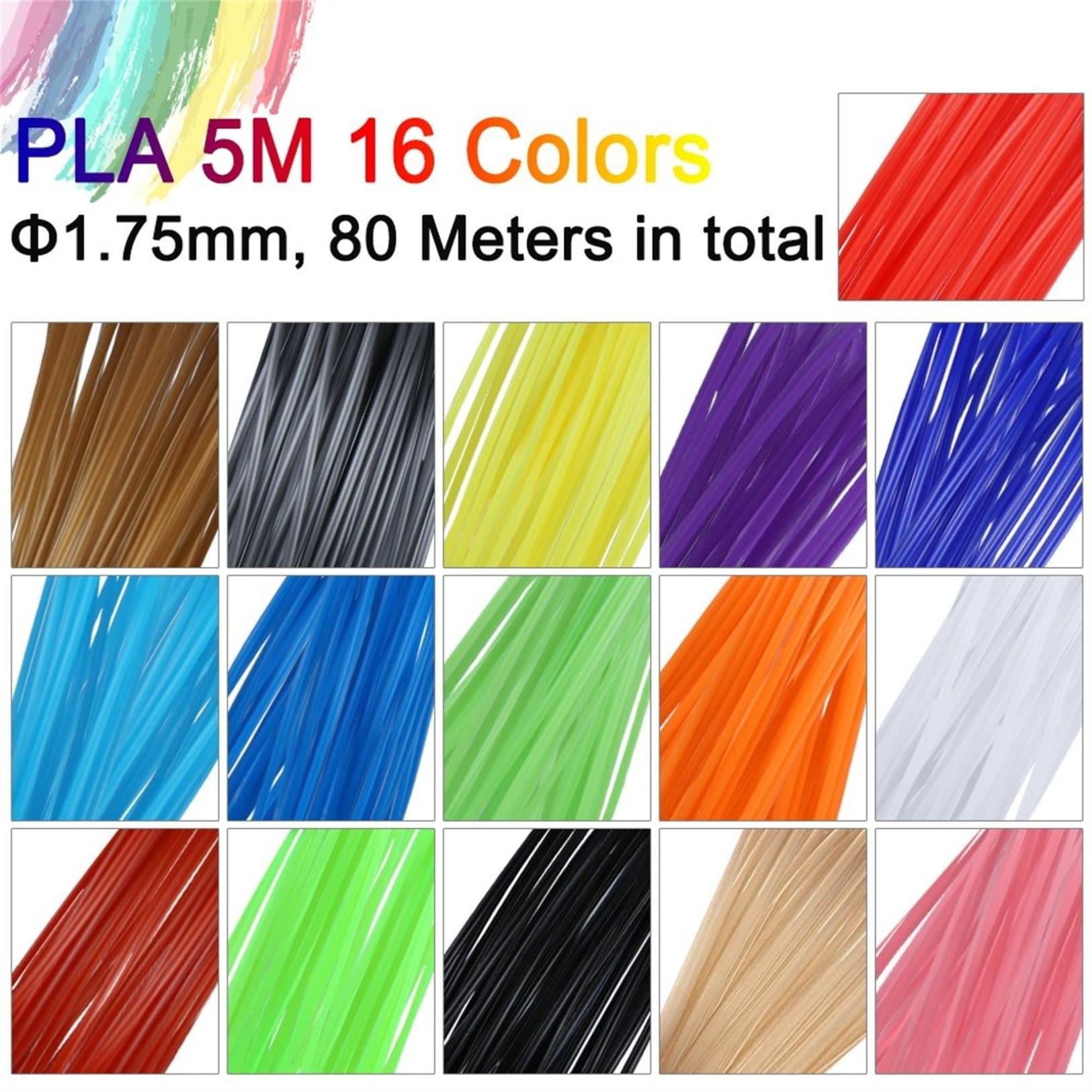 3D Pen Filament 16 Colours 5 m Each - 3D Pen Filament 1.75 mm 3D Pen Paint Set(2pcs)