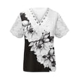 thumbnail image 4 of Odbmxy Blouse for Women Short Sleeve Summer Lace Ladies Tops Classic Casual Floral Loose Holiday Tops, 4 of 5