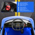 thumbnail image 5 of Funcid 12v Licenced Lamborghini Ride on Car Toys with Remote Control, Electric Cars for Kids w/ 3 Speed, Swing-Up Scissor Door, LED Lights, Suspension, Bluetooth, Music, MP3, Blue, 5 of 8