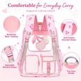 thumbnail image 5 of SANMADROLA Clear Backpack Cherry Heavy Duty Transparent Bookbag Teen Girlish Cute Bag Large Capacity See Through Backpacks Stadium Approved Daypack for Middle School College Sport/Travel, 5 of 10