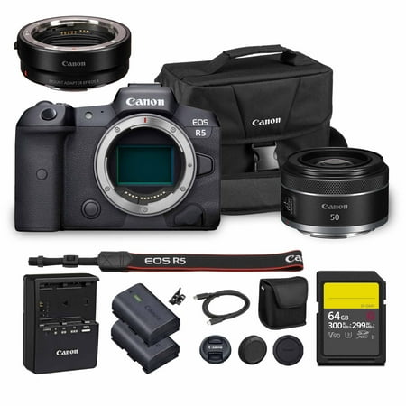 Canon EOS R5 Mirrorless Camera – 45MP Full-Frame Sensor, 8K Video