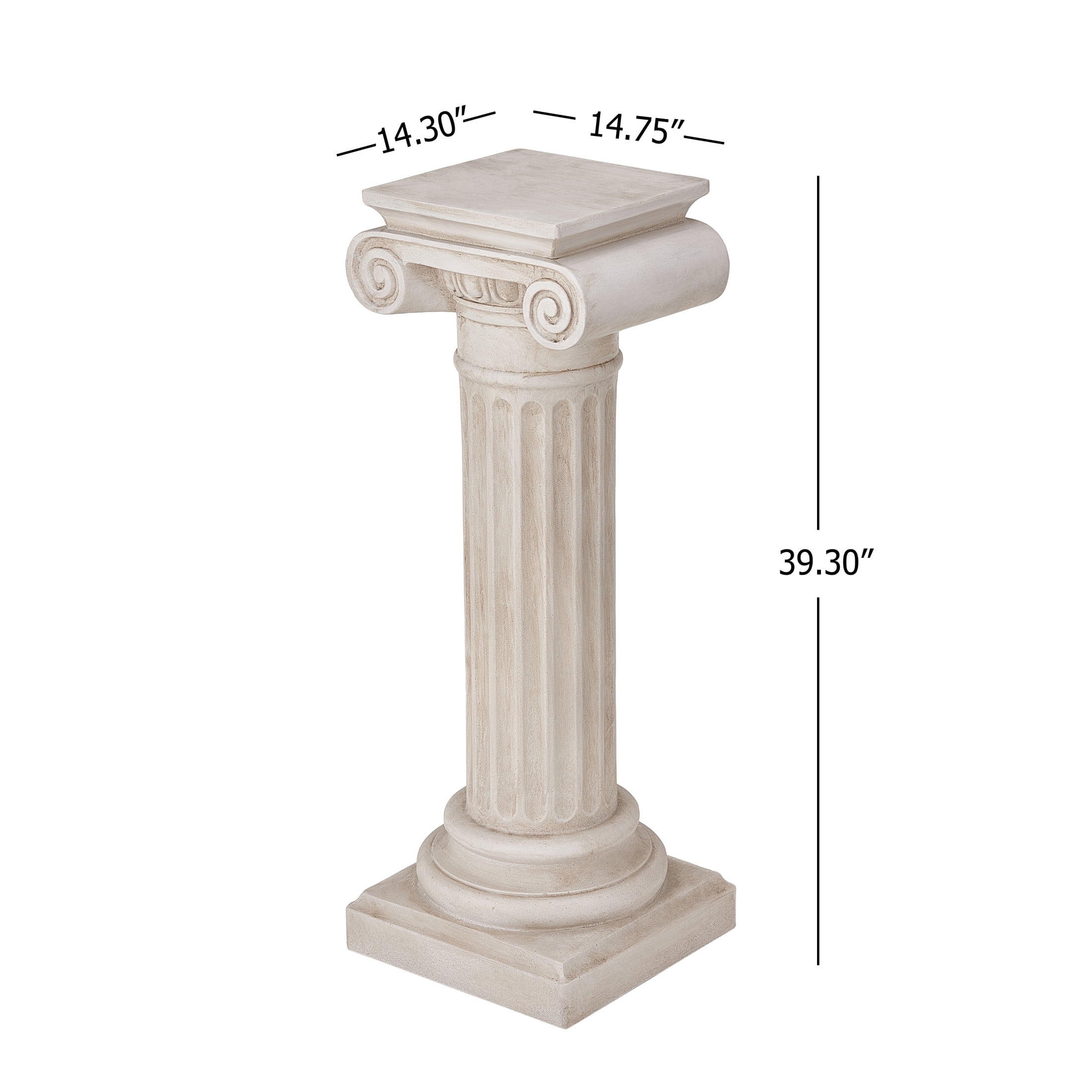 Christopher Knight Home 39.3" Classical Column Plant Stand, Indoor Outdoor Display Pedestal, Antique White
