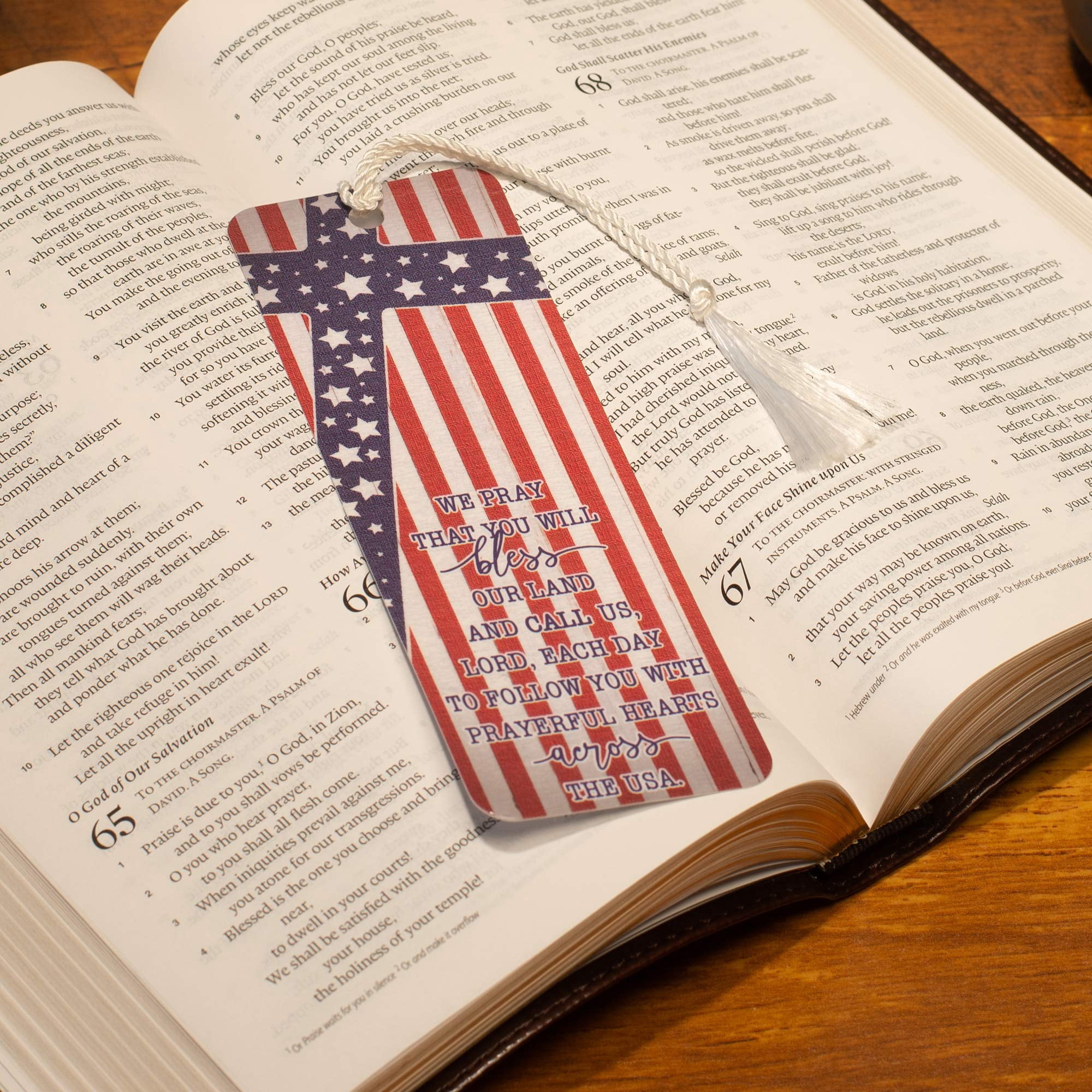 Our Nation's Prayer Patriotic Red 6 x 2 Cardstock Bookmark Multipack with Tassel of 12