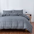 thumbnail image 3 of Juego de Ropa de Cama HSKIKWN Queen 3 Piezas Rayas Gris y Blanco, 3 of 9