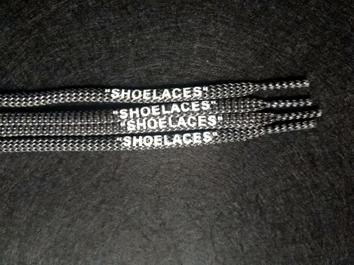 Homeex Black And White Fluorescent Green Shoelaces Air Force One Shoelaces Black white word