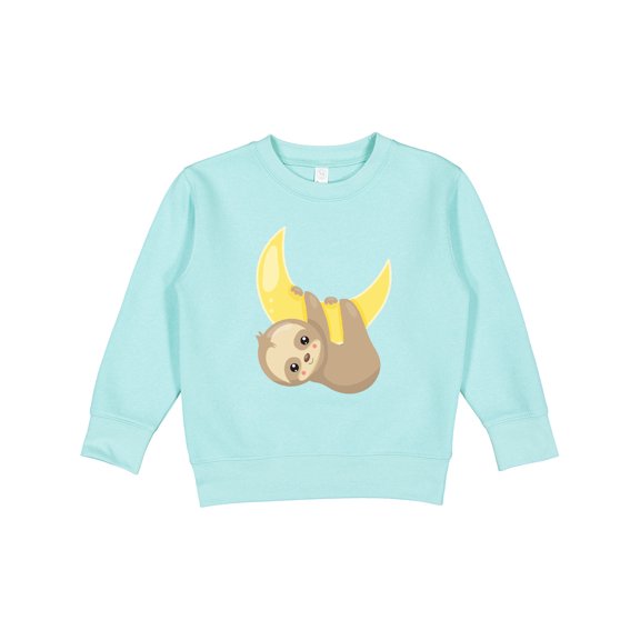 Inktastic Sloth on the Moon, Baby Sloth, Cute Sloth Toddler Sweatshirt