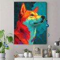 thumbnail image 4 of Colorful Shiba Inu Canvas Wall Art, Retro Dog Portrait Print, Pet Lover Home Decor Gift, 4 of 8