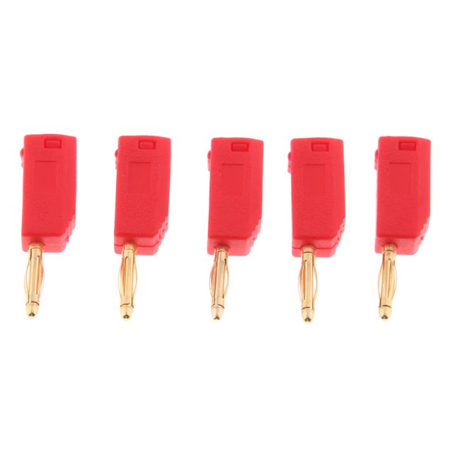 Conector de 2 mm Sunnimix 5 Piezas para sondas de prueba Rojo