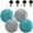 Blue&Gray, variant on NOGIS 4 Pack Chenille Hand Towels, Hanging Soft Absorbent Quick Dry Fuzzy Ball Hand Towels with 4 Hooks, Fluffy Hand Towel Dry Hands Instantly for Bathroom Kitchen (2 Grey+2 Blue)