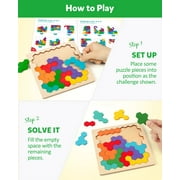 Coogam Wooden Tangram Puzzle, Jigsaw Brain Teasers 3D Logic IQ Game Geometric Blocks Montessori STEM Educational Toys