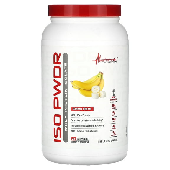 Metabolic Nutrition ISOpwdr, Whey Protein Isolate, Banana Cream, 1.52 lbs (690 g)