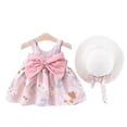 thumbnail image 3 of Vestido de verano para niña, vestido de princesa, vestido de princesa con lazo grande en el pecho de 12 a 34 años y sombrero, 3 of 6