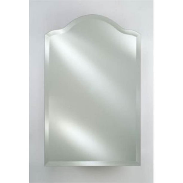 16 X 25 In Radiance Frameless Beveled Scalloped Top Mirror With Decorative Transitional Satin Nickel Tilt Brackets Com Radiance Frameless Beveled Scalloped, 3 X 4 Frameless Mirror
