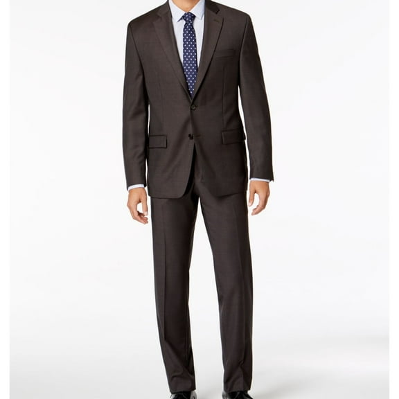 Ralph Lauren Mens UltraFlex Two Button Blazer Jacket, Brown, 39 Long