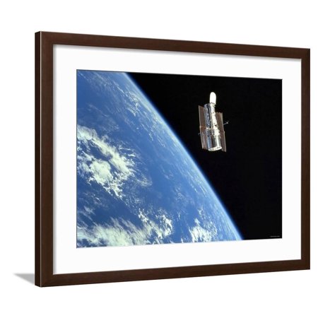 The Hubble Space Telescope with a Blue Earth in the ...