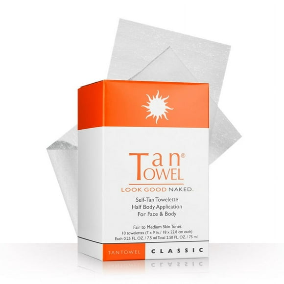 ($29 Value) Tan Towel Self-Tan Half Body Towelettes, 10 Ct