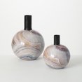 thumbnail image 1 of Sullivans Marbleized Deco Metal Vase Set of 2, 12"H & 8.5"H Green, 1 of 4