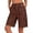 Brown, variant on VBVC Women's Drawstring Elastic Waist Cargo Shorts , Casual Hiking Bermuda Shorts For Women,Ladies' Utility Outdoor Shorts with Multi Pockets,Army Green,S-2XL