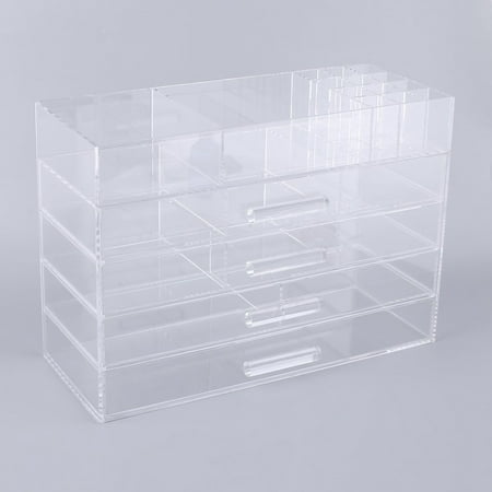 Acrylic Jewelry and Cosmetic Storage Drawers Display Makeup Organizer Boxes Case with 4 Drawers