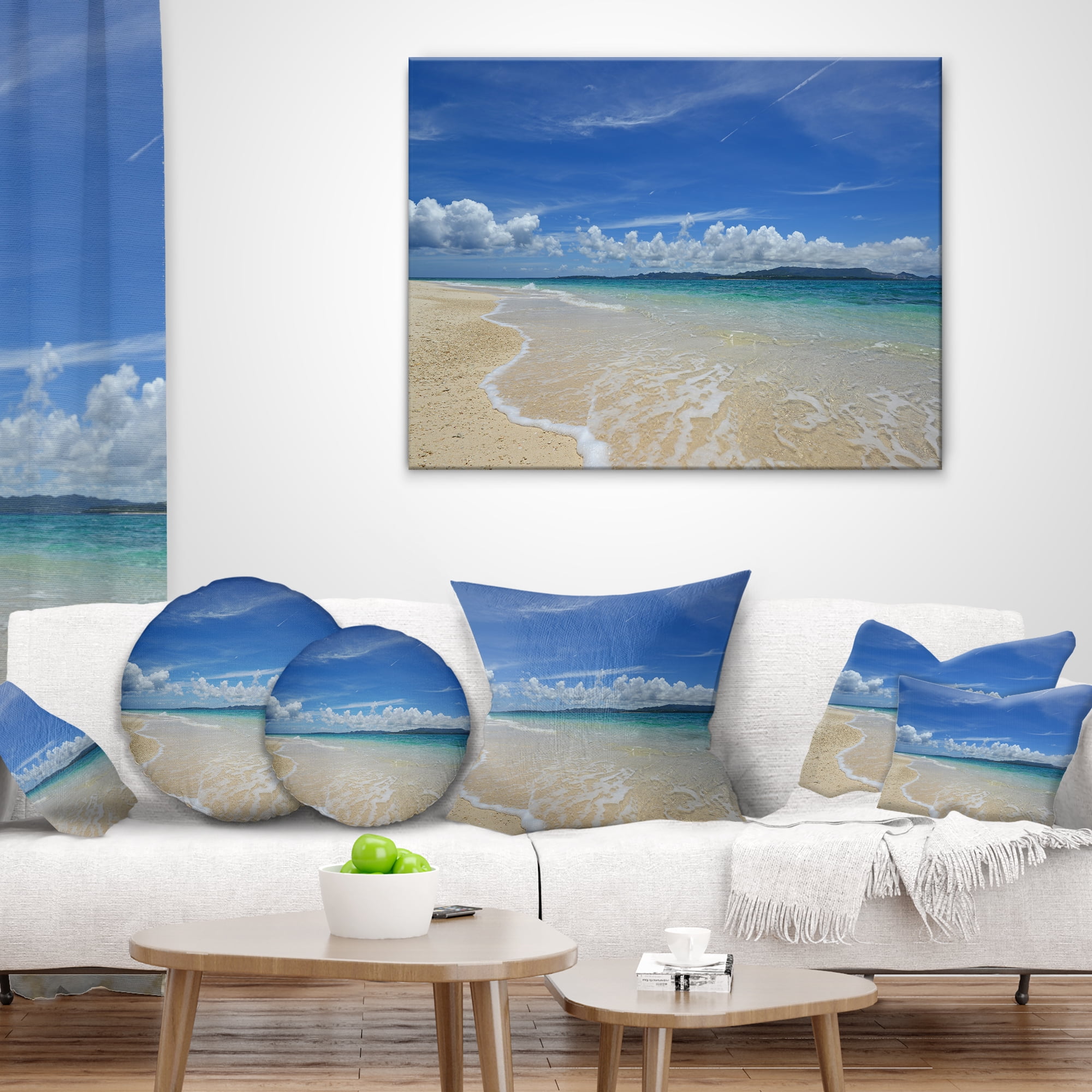 Designart 12" x 20" Multi-color Polyester Throw Pillow