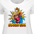 thumbnail image 4 of Inktastic Soccer Girl Superhero Women's Plus Size T-Shirt, 4 of 5