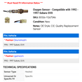 thumbnail image 2 of Oxygen Sensor - Compatible with 1992 - 1997 Subaru SVX 1993 1994 1995 1996, 2 of 2