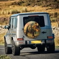 thumbnail image 5 of Fuzoiu Realistic Style Forest Dinosaur Print Universal Spare Tire Cover with Buckle Strap, Waterproof Wheel Covers for Jeep, Trailer, RV, Truck and All Car-14 inch, 5 of 6