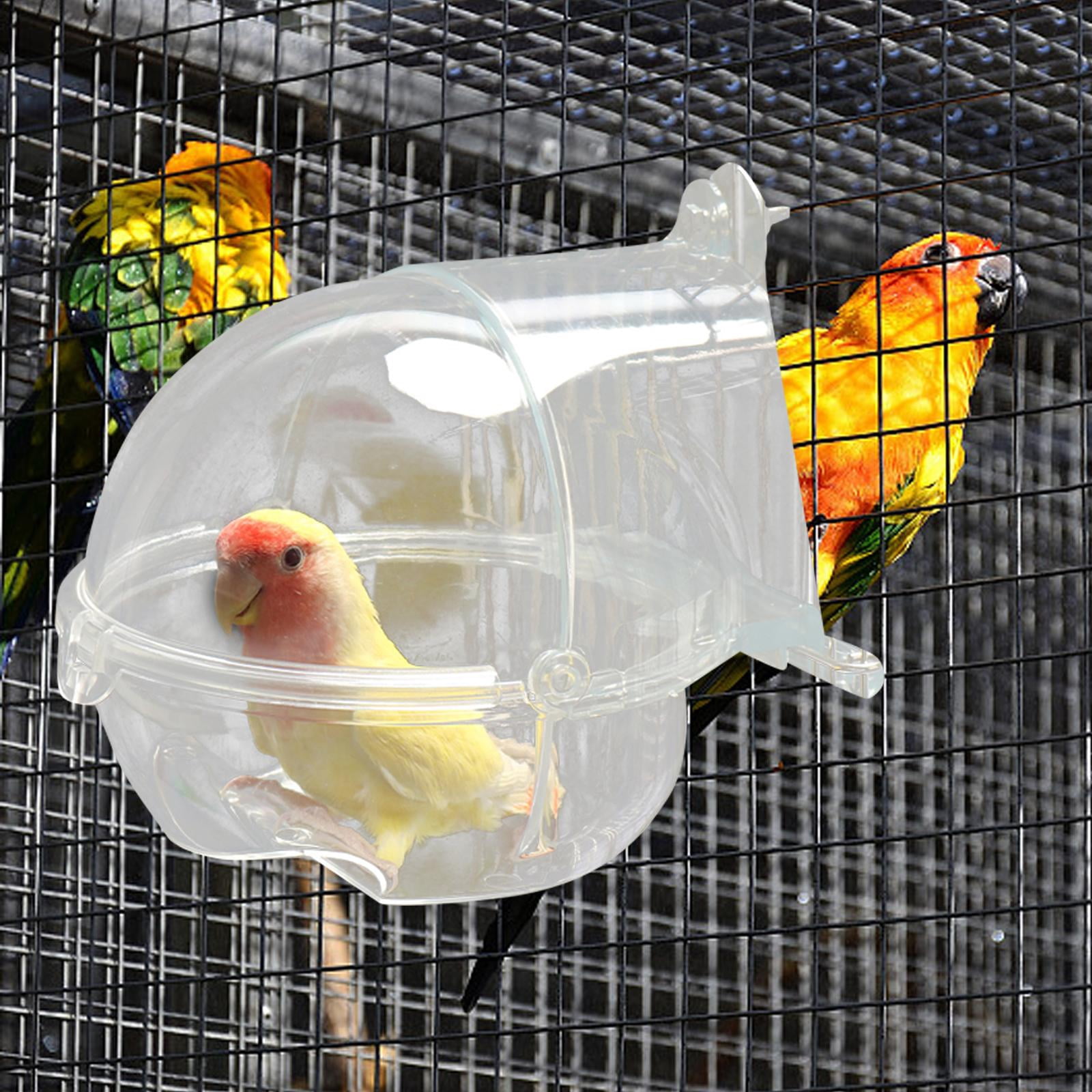 Clear Bird Bath Box Bird Bathing Tub Removable Tray Reusable Bird Bath Bowl