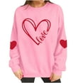 thumbnail image 5 of WHLBF Tops for Women Long Sleeved Round Neck Hearted Printed Sweatshirts, 5 of 9