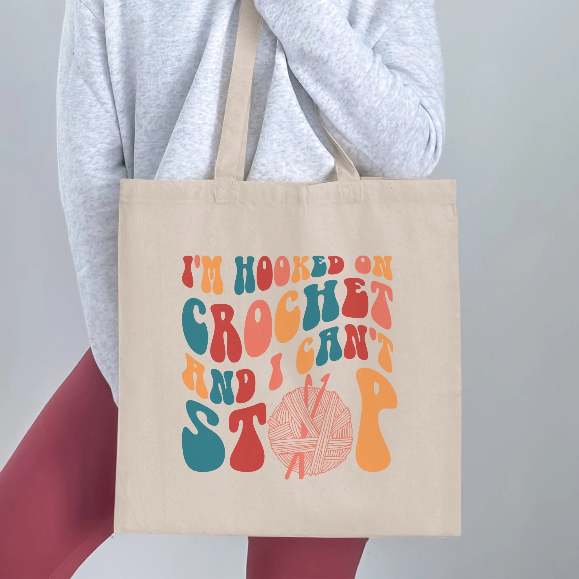 Crocheter Gift, Crocheting Yarn Tote Bag, Project Bag, Gift for Crocheter, Hobby Craft Bag