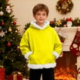 thumbnail image 4 of Gyexs Christmas Hoodie Sweatshirt for Kids Long Sleeve Pullover Tops with Feather Trim Hood Toddler Winter Warm Casual Fashion Outerwear Z02 Yellow & 4-5 Years, 4 of 8