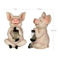 thumbnail image 5 of Exhart Solar Pig Garden Statue Holding a Glass Jar with Eight LED Firefly String Lights, 7 by 10.5 inches, Resin, Multicolor, 5 of 8