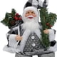 thumbnail image 3 of Figura tradicional de Papá Noel con bolsa de regalo Muñeco de Papá Noel sentado para Navidad Gris, 3 of 3