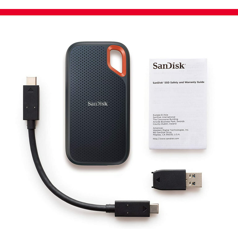 SanDisk 1TB Portable SSD - Up to 520MB/s, USB-C, USB 3.2 Gen 2 - External  Solid State Drive SDSSDE30-1T00-G25 