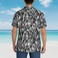thumbnail image 4 of Honeii Zebra Print Men’s Hawaiian Shirt,Classic Button-Down Short Sleeve Shirt, for Beach, Vacation, and Outdoor Activities,X-Large, 4 of 7