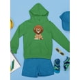 thumbnail image 3 of Cute Sitting Lion Hoodie Juniors - Youth Hoodie, Large, 3 of 4