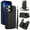 Black, variant on Wallet Case for iPhone 16 Pro Max with Card Slot Holder, Magnetic Flip Folio Purse Case, Zipper Handbag with Detachable Lanyard Strap