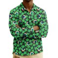 thumbnail image 4 of Men's St. Patrick's Day Shamrock Henley Long Sleeve Pullover Casual Top Shirt, 4 of 6