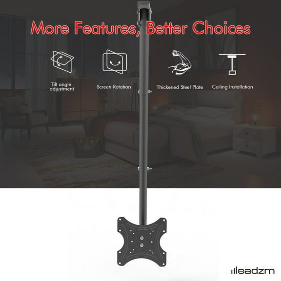 Ceiling Mount TV Wall Bracket Roof Rack Pole Retractable For 32"-55" Flat Screen