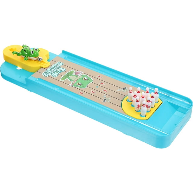 OULII Tabletop Mini Bowling Game Set for Children Desktop Interactive Bowling Toy 6Set Abs Material 11.8x3.9x1.8in