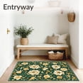 thumbnail image 3 of ODIKA 4'x6' Machine Washable Non-Slip Area Rug, Elegant Botanical with Intricate Green and Gold Design High Traffic Rug, Green, 83315, 3 of 7