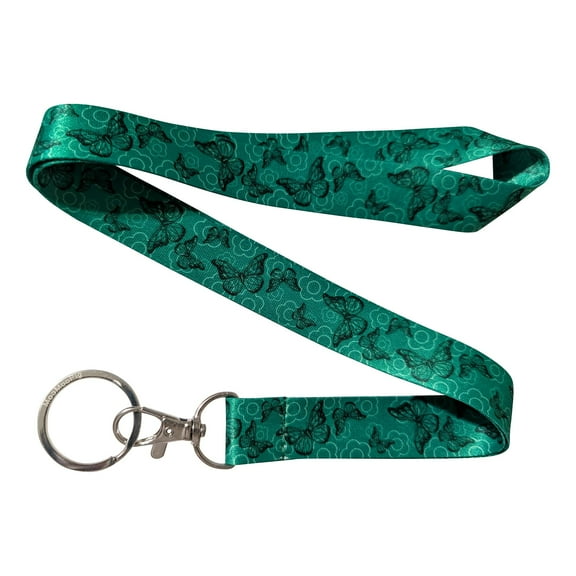 Butterfly Pattern Green Keychain Lanyard